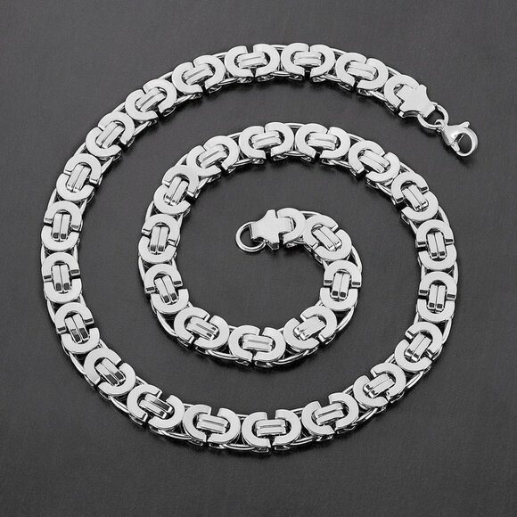 Other - Necklace/Stainless Steel Flat Byzantine